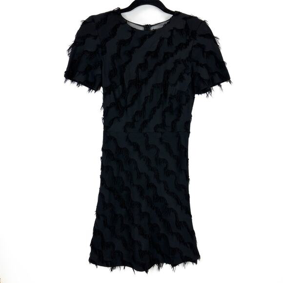 Sandro Paris Black Sheer Back Cocktail Shift Dress. - Picture 6 of 14